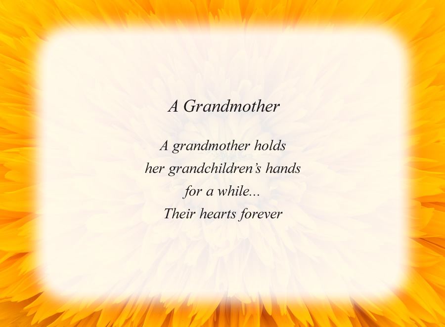 A Grandmother poem with the Yellow Flower background