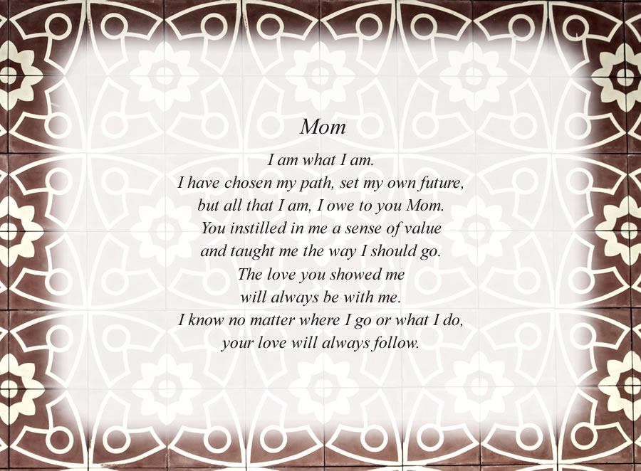 Mom(2) poem with the Designer background