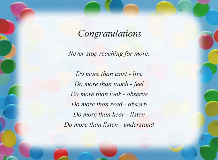 Congratulations Poems For New Job