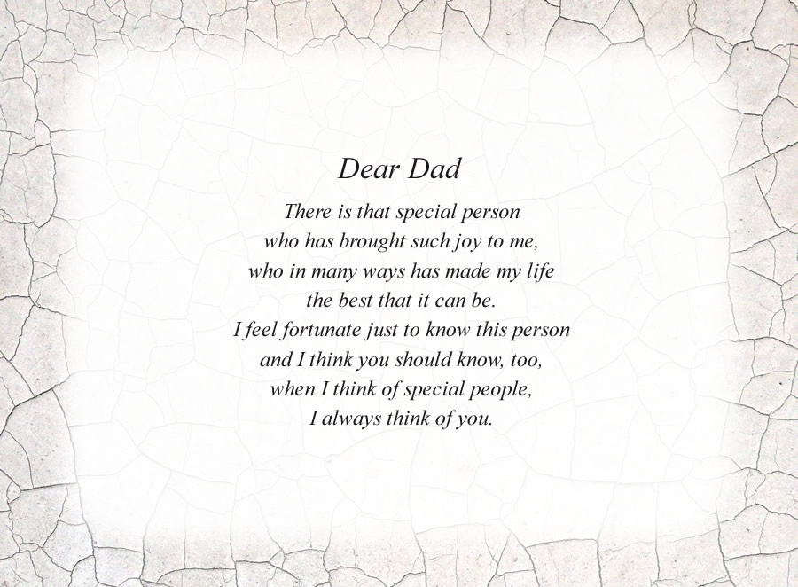 Dear Dad Free Father Poems