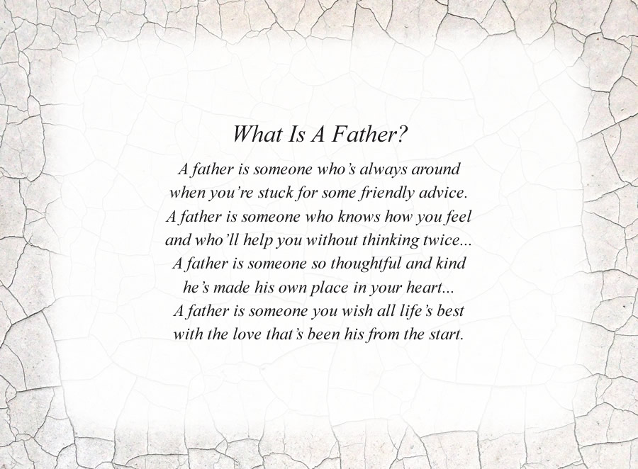 What Is A Father? poem with the Crackle background