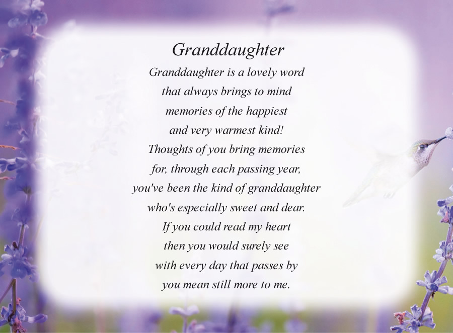 Love My Granddaughter Poems Gallery Family Poems