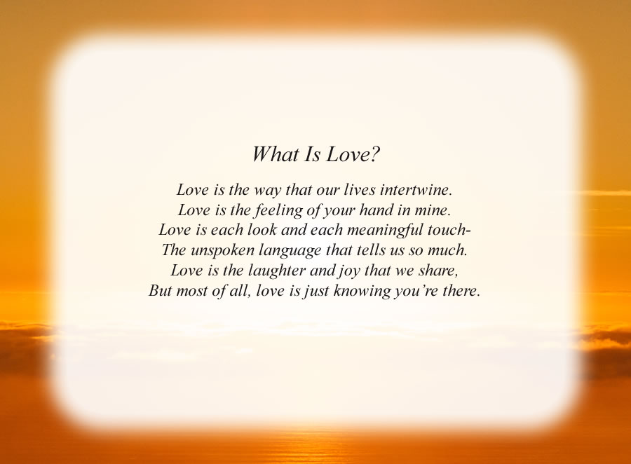What Is Love? poem with the Sunrise background