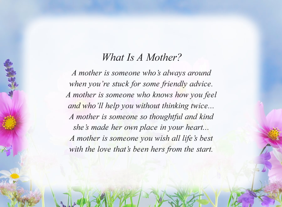 what makes a mother poem