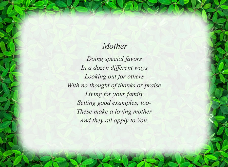 Mother - Free Mother Poems