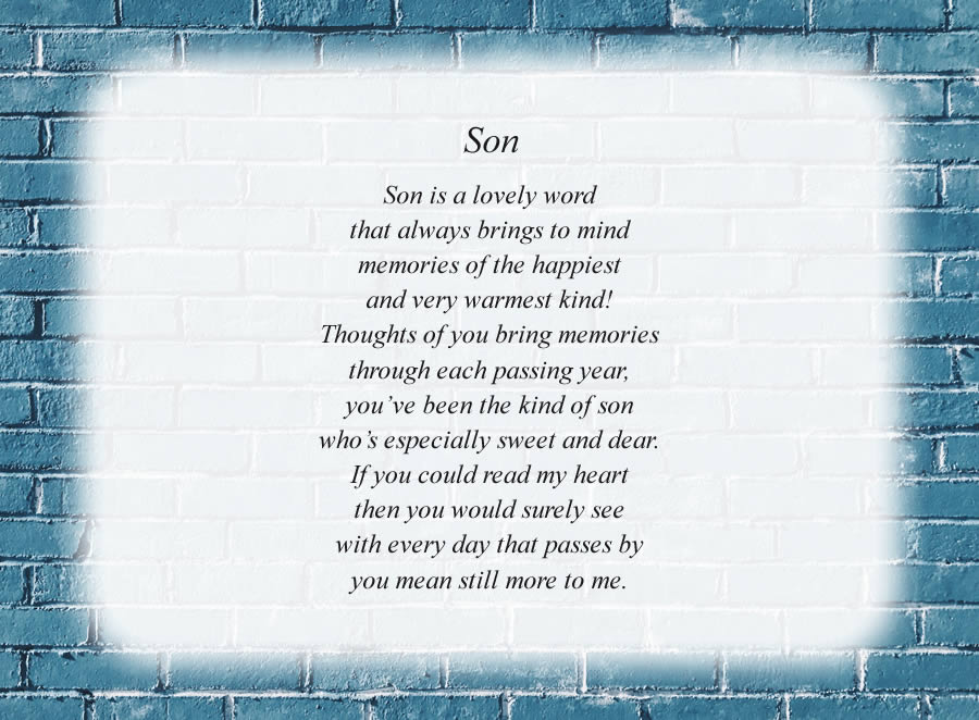 Son poem with the Blue Brick Wall background