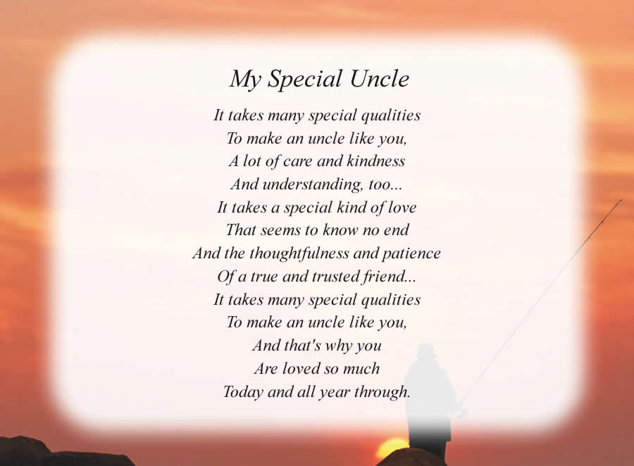 My Special Uncle Free Poems